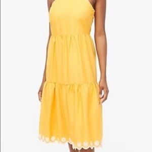 NWT Jcrew Dress Saffron Yellow 2 Scallop Midi New